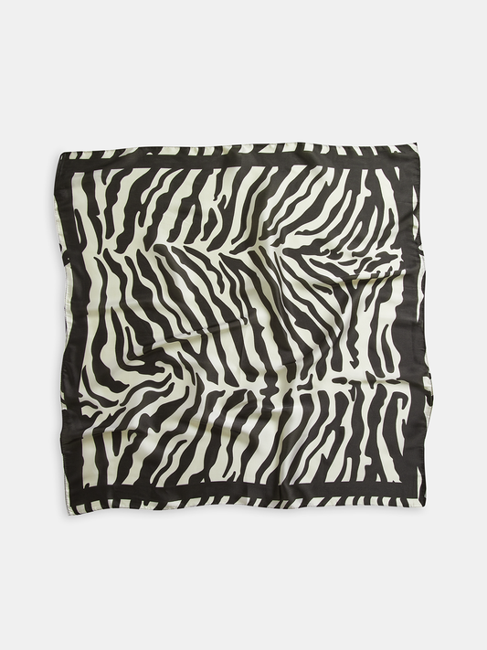 Zebra Desenli Kare Eşarp