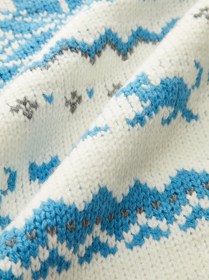 Omuzları Açık Fair Isle Kazak