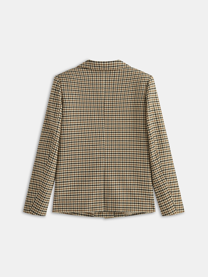 Metal Düğmeli Kareli Blazer