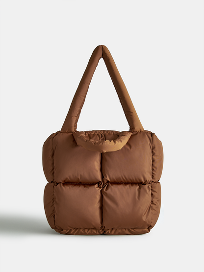 Puffer Fermuarlı Üst Tote Çanta