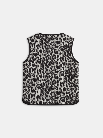 Papyon Leopar Desenli Kapitone Yelek