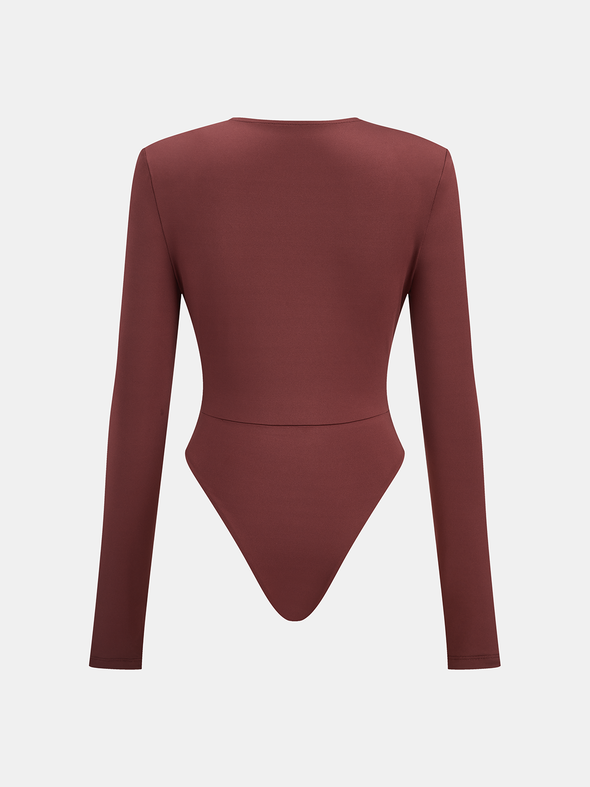 Kutu Omuzlu Drapeli Derin Yaka Bodysuit