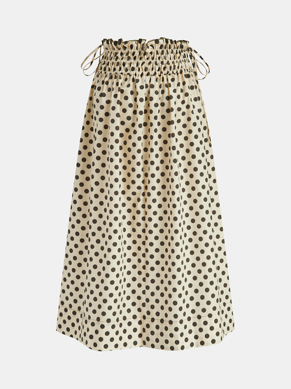 Polka Dot Fırfırlı Midi Etek