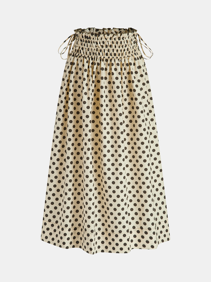 Polka Dot Fırfırlı Midi Etek