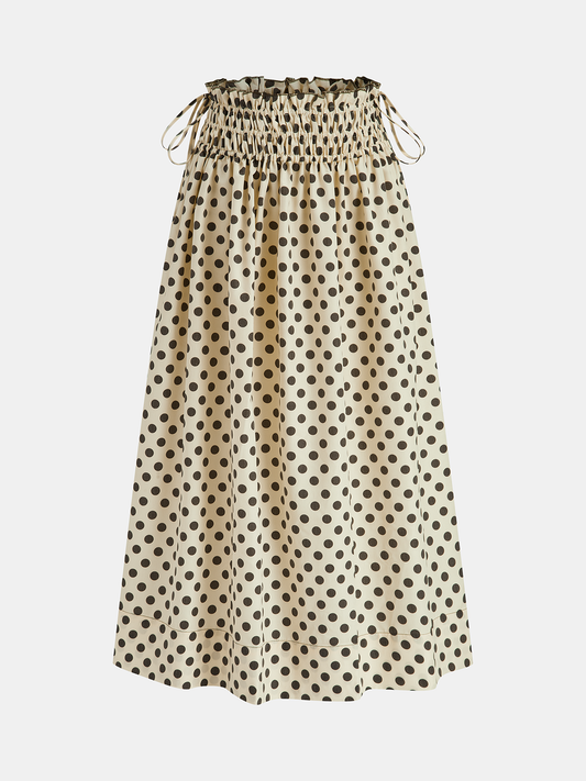 Polka Dot Fırfırlı Midi Etek