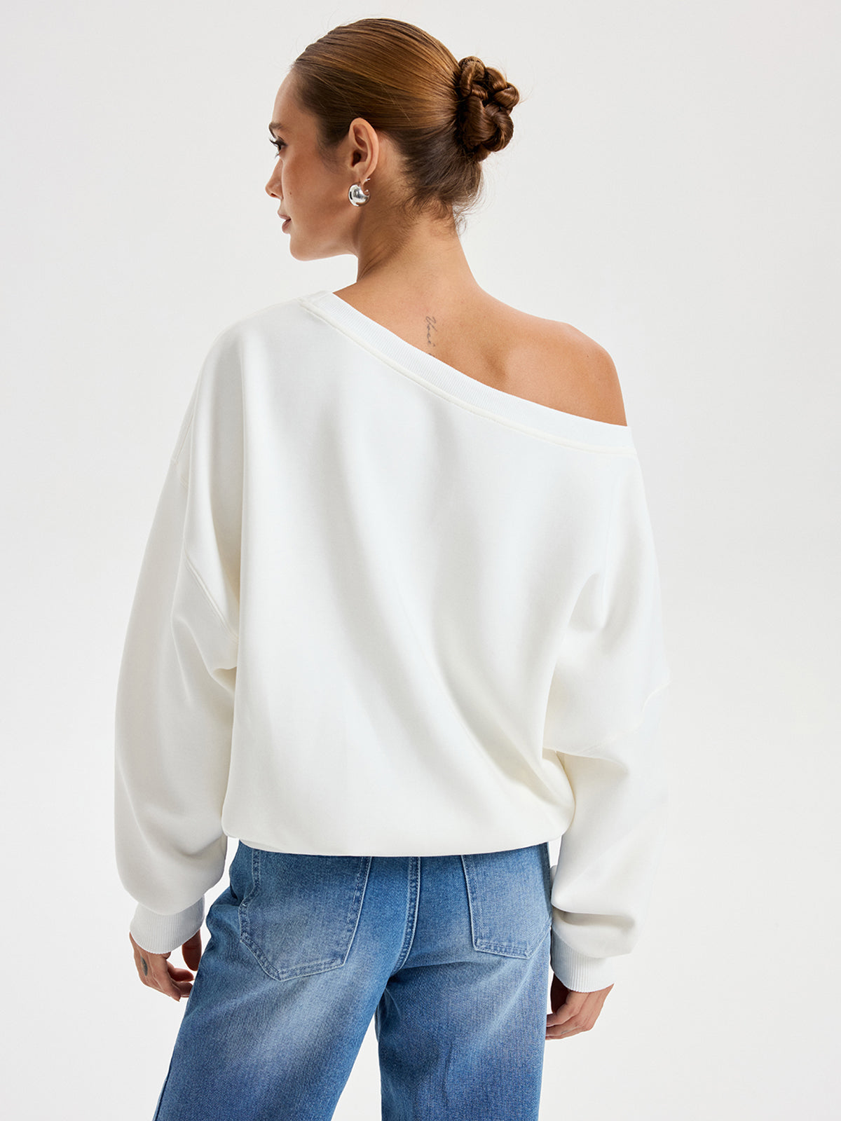Omuz Açık Büyük Boy Sweatshirt