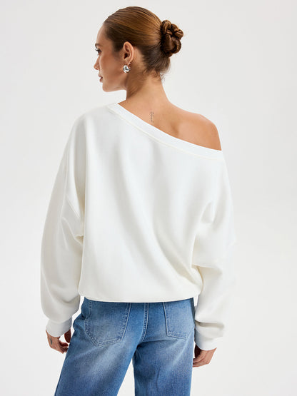 Omuz Açık Büyük Boy Sweatshirt