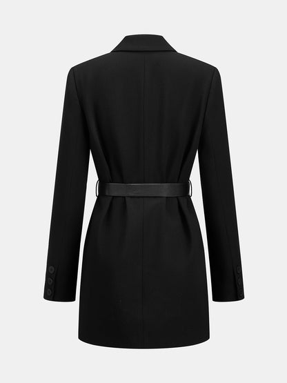 Kemerli Kruvaze Blazer Elbise