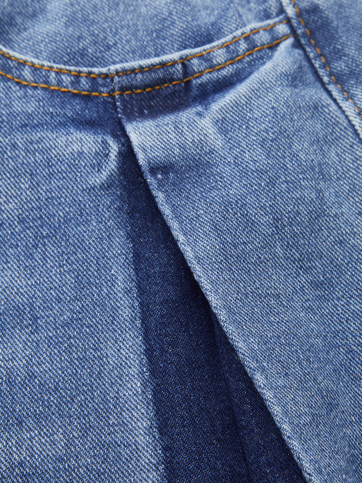 Renk Bloklu Parçalı Bol Paça Jean