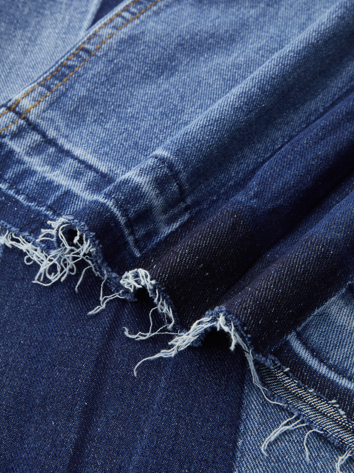 Renk Bloklu Parçalı Bol Paça Jean