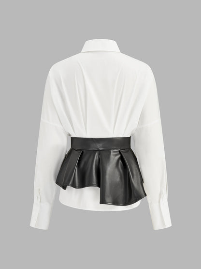 Çıkarılabilir Peplum Kemerli Gömlek