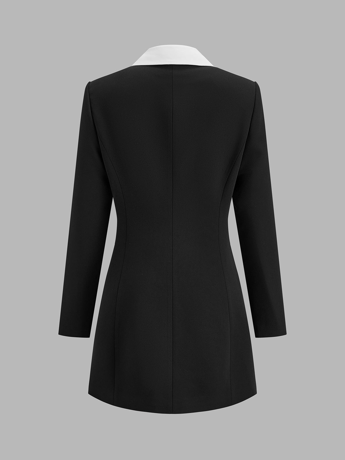 Kontrast Klapalı Fiyonklu Blazer Elbise