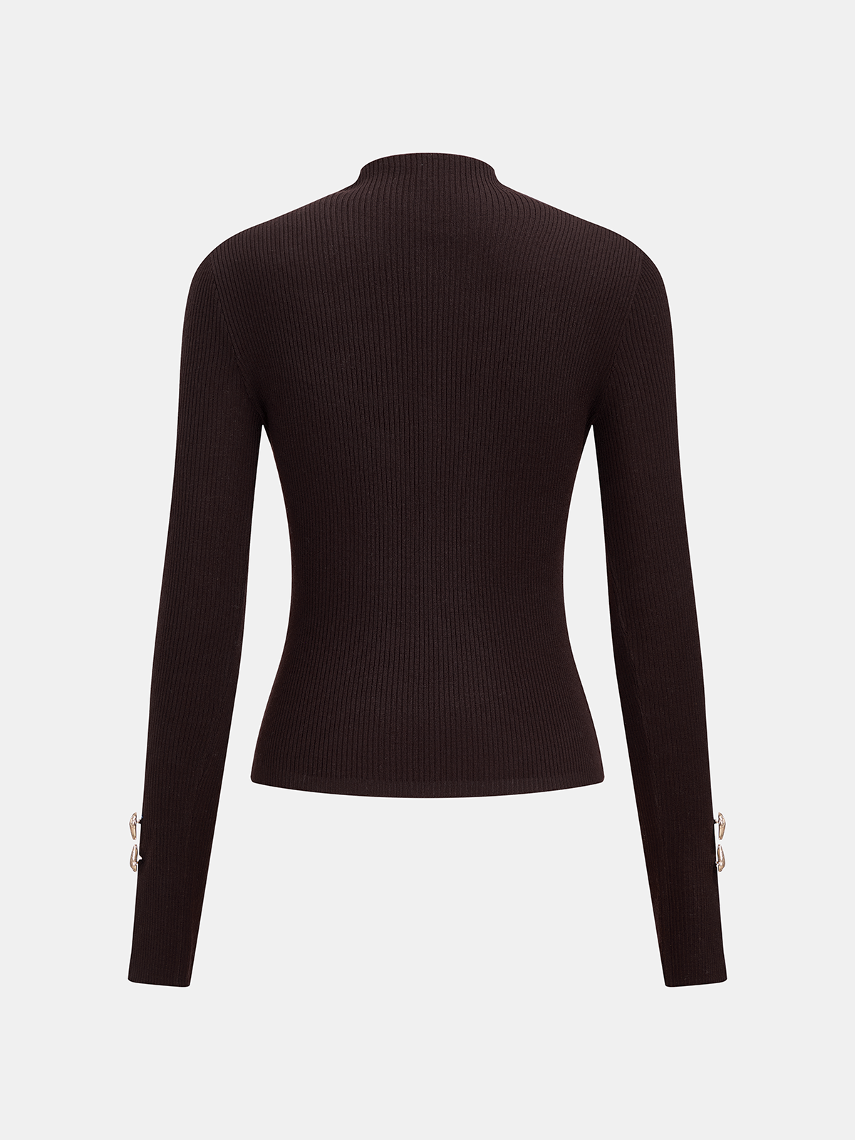 Yarım Balıkçı Yaka Metal Detaylı Fitilli Triko Üst