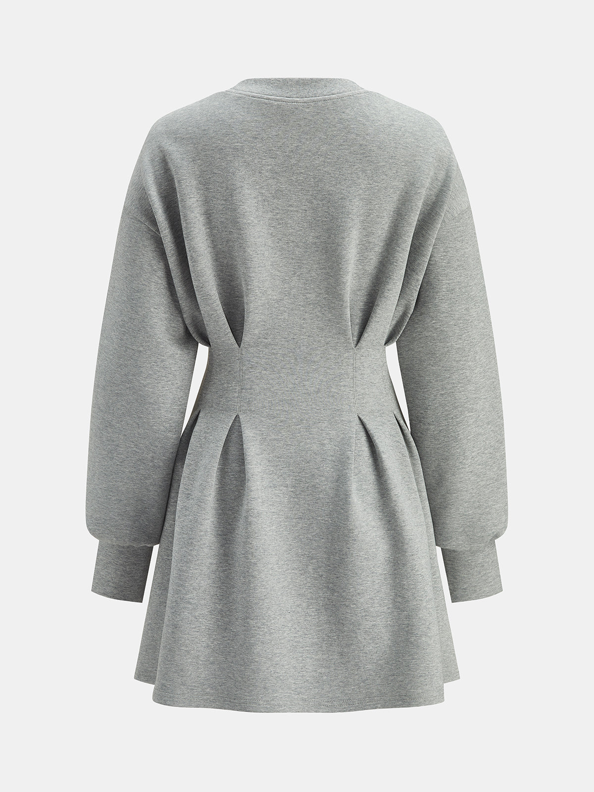 Beli Pileli Sweatshirt Mini Elbise