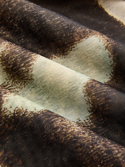 Batik Desenli Balıkçı Yaka Tül Üst