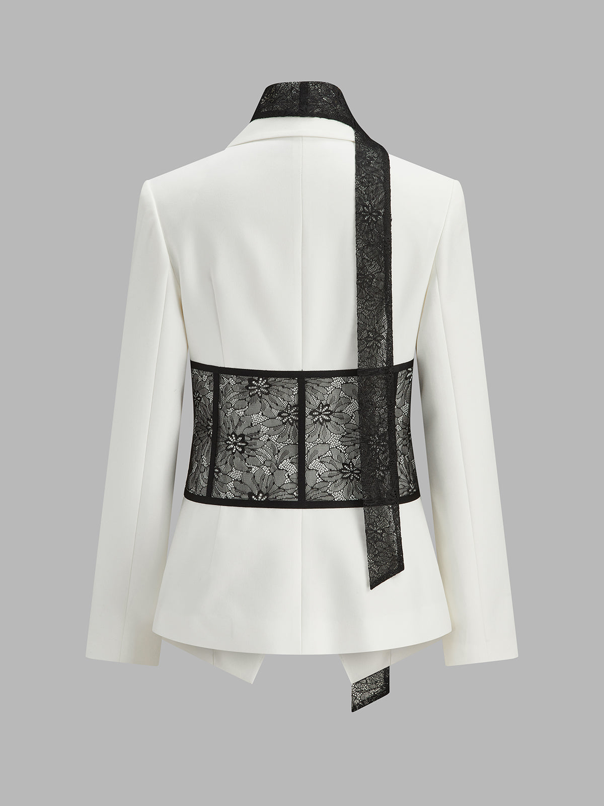 Dantel Korse Parçalı Kurdeleli Blazer Ceket