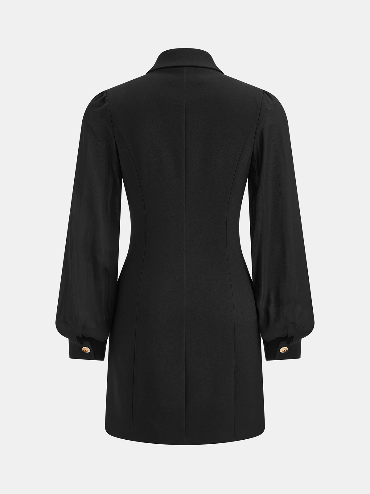 Transparan Kollu Kruvaze Blazer Elbise