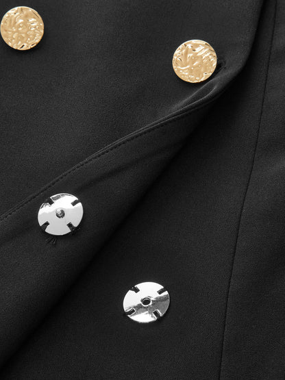 Transparan Kollu Kruvaze Blazer Elbise