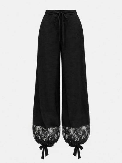 Beli Bağcıklı Dantel Manşetli Jogger Pantolon