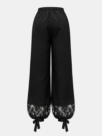 Beli Bağcıklı Dantel Manşetli Jogger Pantolon