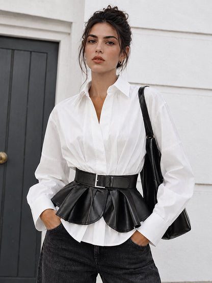 Çıkarılabilir Peplum Kemerli Gömlek