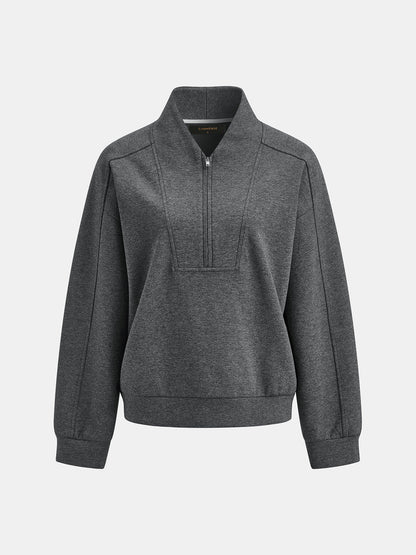 Yarım Fermuarlı Sweatshirt ve Bol Paça Pantolon Takımı