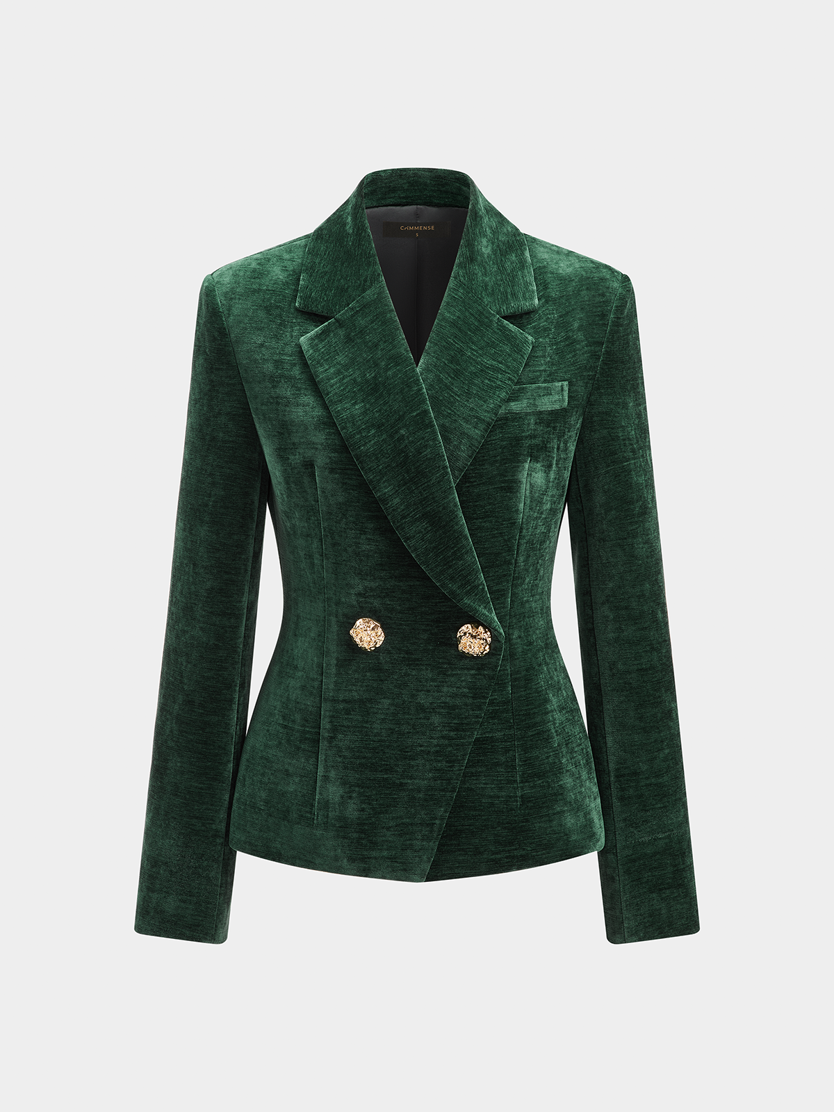 Kruvaze Kadife Blazer Ceket ve Şort Takımı