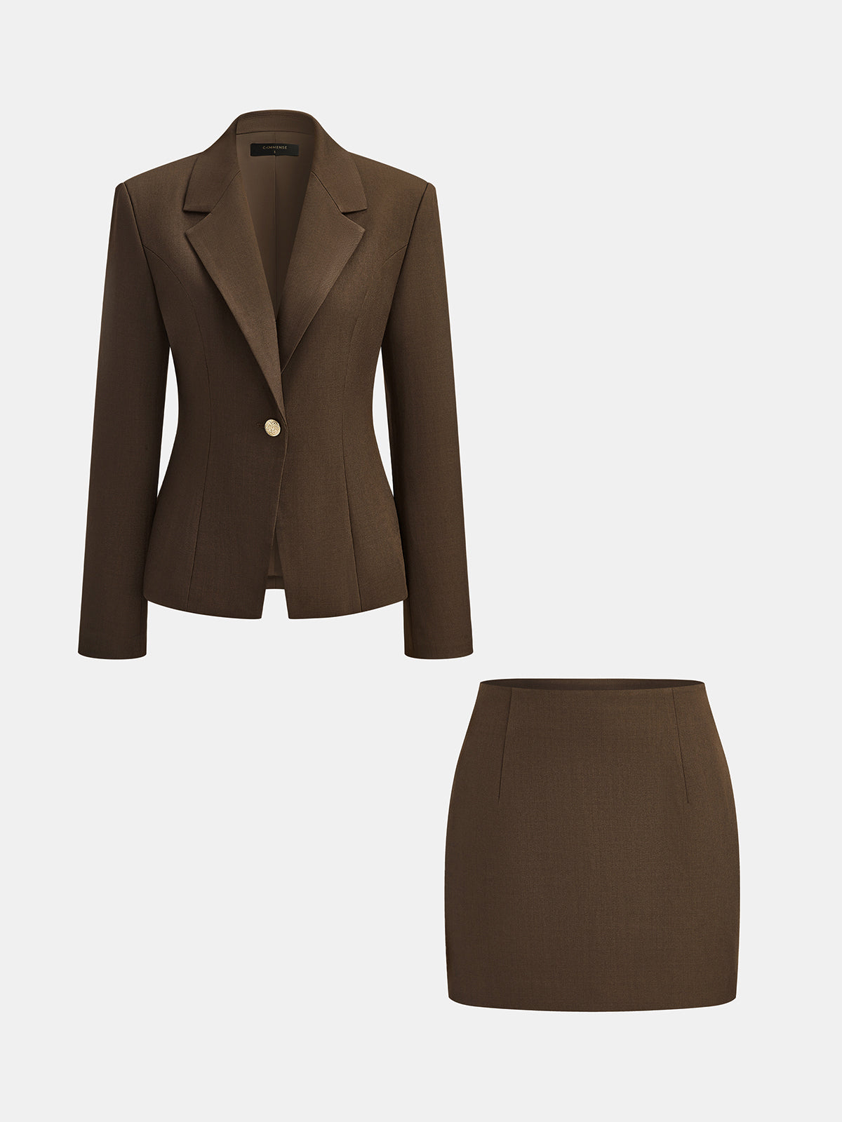 Dar Kesim Blazer Ceket ve Mini Etek Takımı
