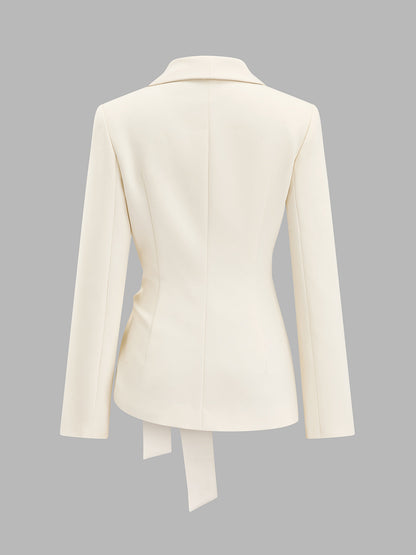 Belden Bağlamalı Kruvaze Blazer Ceket