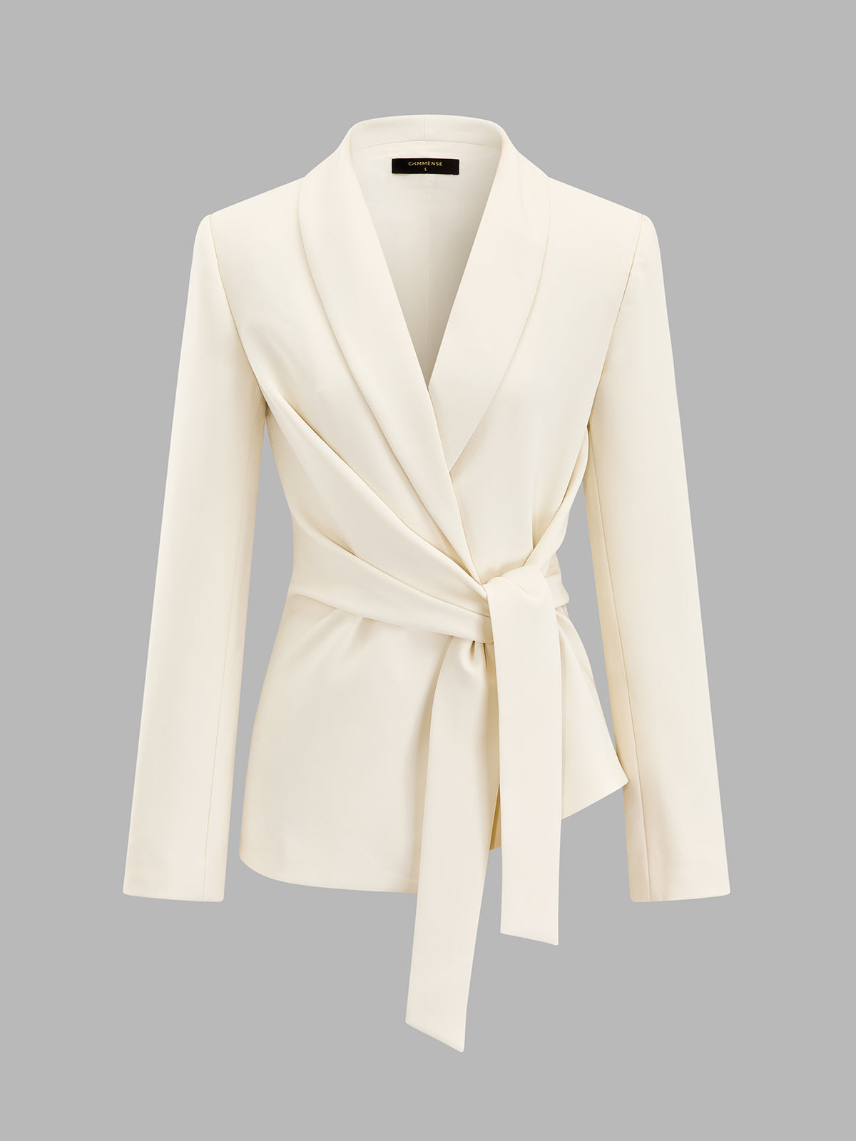 Belden Bağlamalı Kruvaze Blazer Ceket