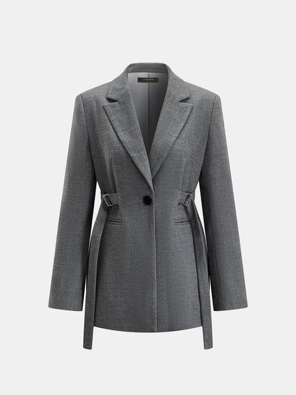 Yan Tokalı Klasik Kesim Blazer Ceket