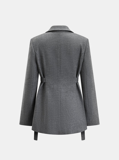 Yan Tokalı Klasik Kesim Blazer Ceket