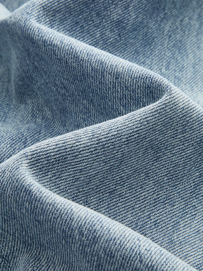 Asimetrik Kemer Bantlı Denim Pantolon