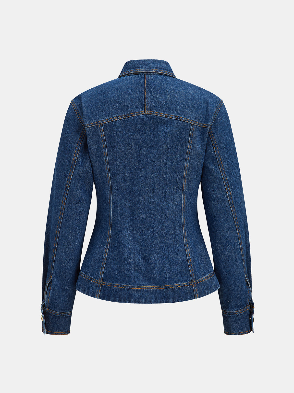 Belden Tokalı Yakalı Denim Ceket
