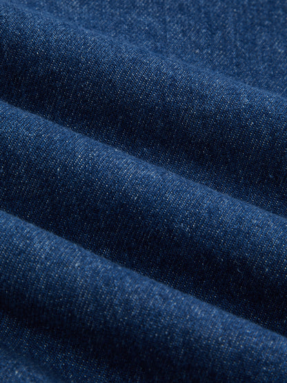 Belden Tokalı Yakalı Denim Ceket