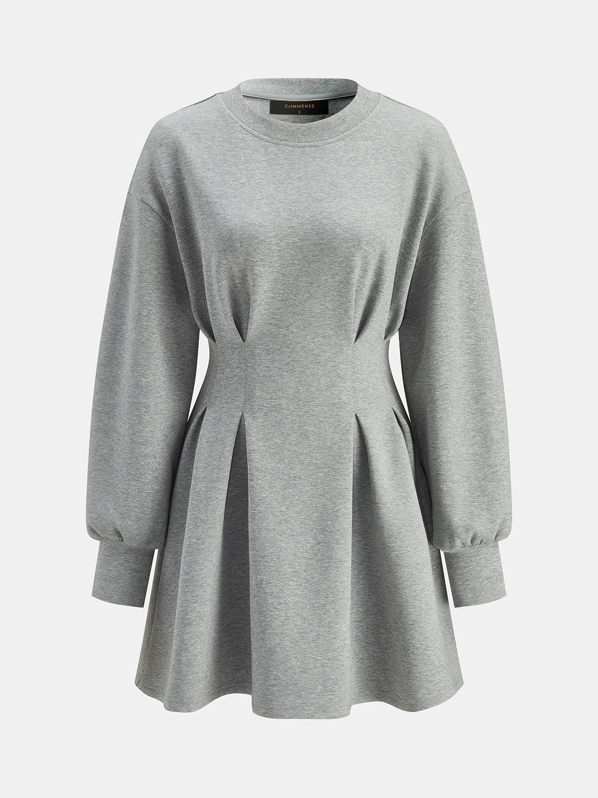 Beli Pileli Sweatshirt Mini Elbise