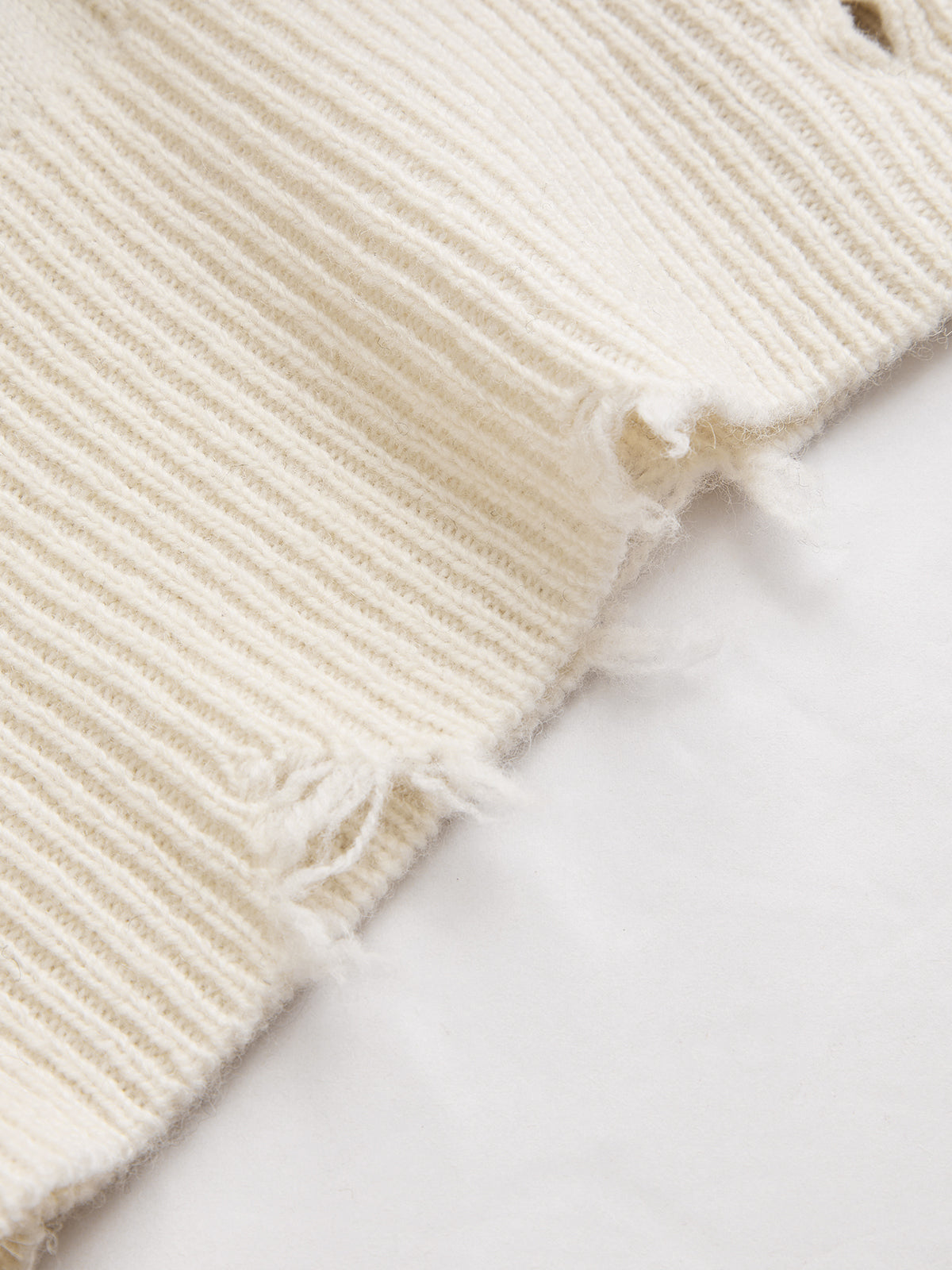 Denim Yakalı Çizgili Saç Örgü Hırka