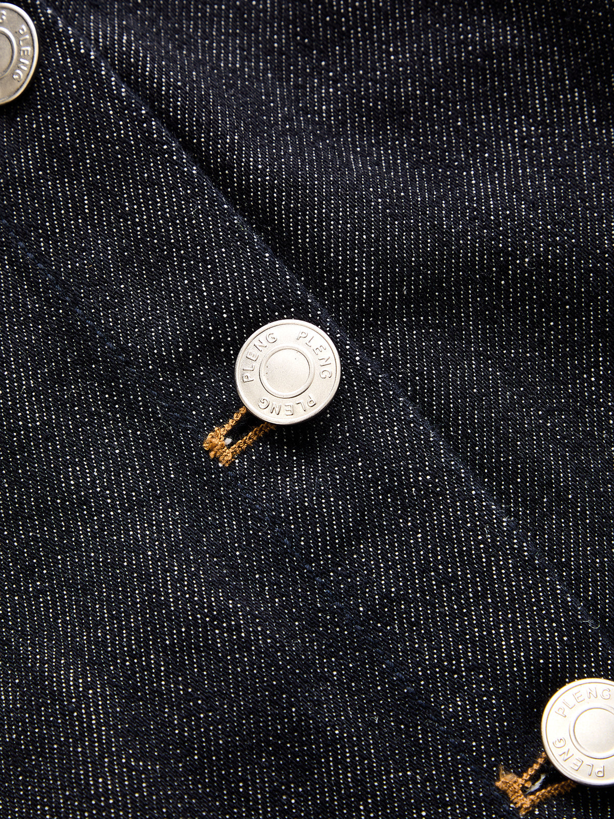 Önden Düğmeli Yakalı Denim Tulum