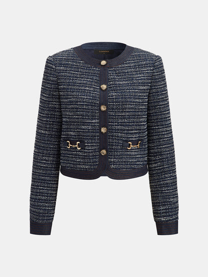 At Gemisi Aksesuarlı Tüvit Blazer Ceket