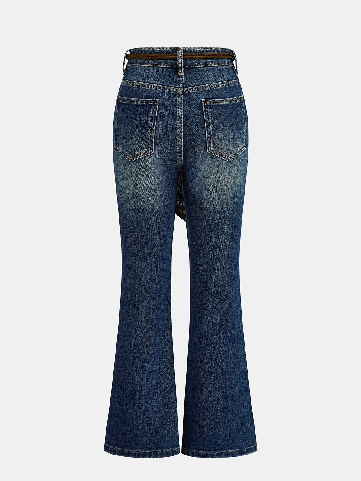 Fular Detaylı Kloş Paça Jean