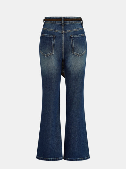 Fular Detaylı Kloş Paça Jean