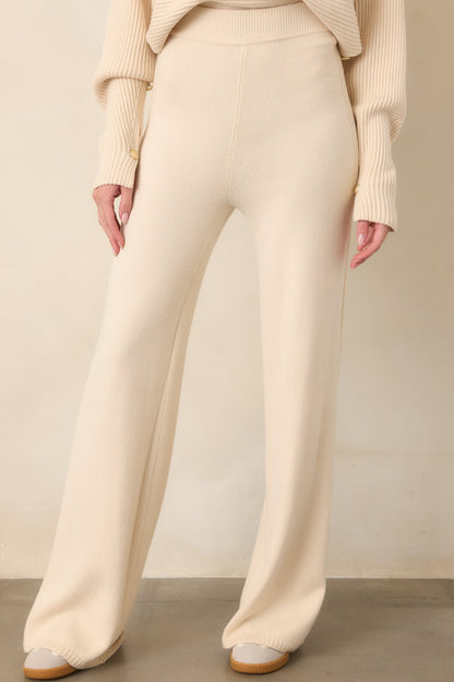 Bej Triko Bol Paça Pantolon