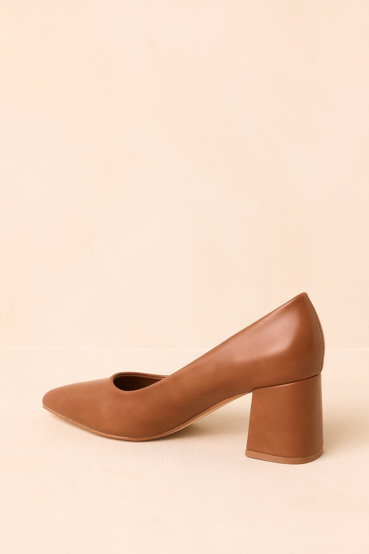 Camel Sivri Burun Kalın Topuklu Stiletto