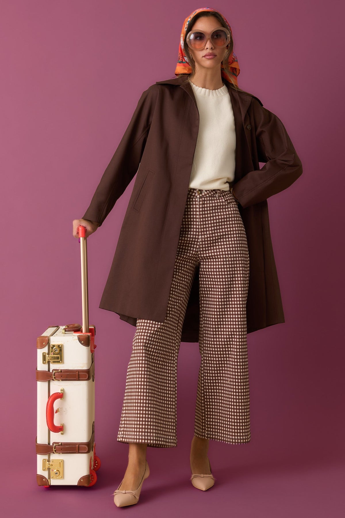 Çikolata Kahve Oversize Uzun Trençkot