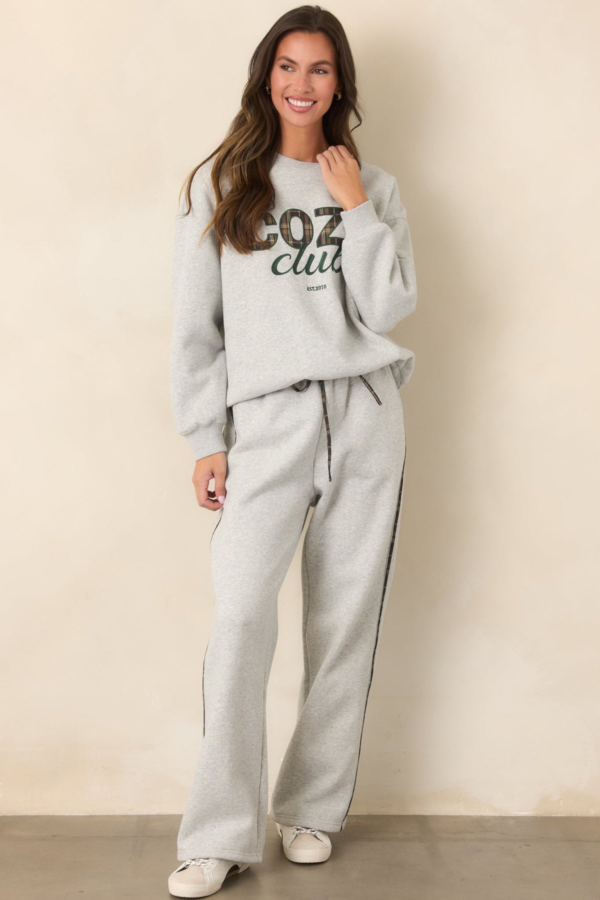 Cozy Club Kırçıllı Gri Bisiklet Yaka Sweatshirt