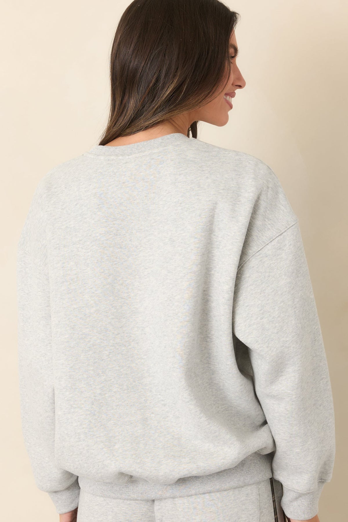 Cozy Club Kırçıllı Gri Bisiklet Yaka Sweatshirt