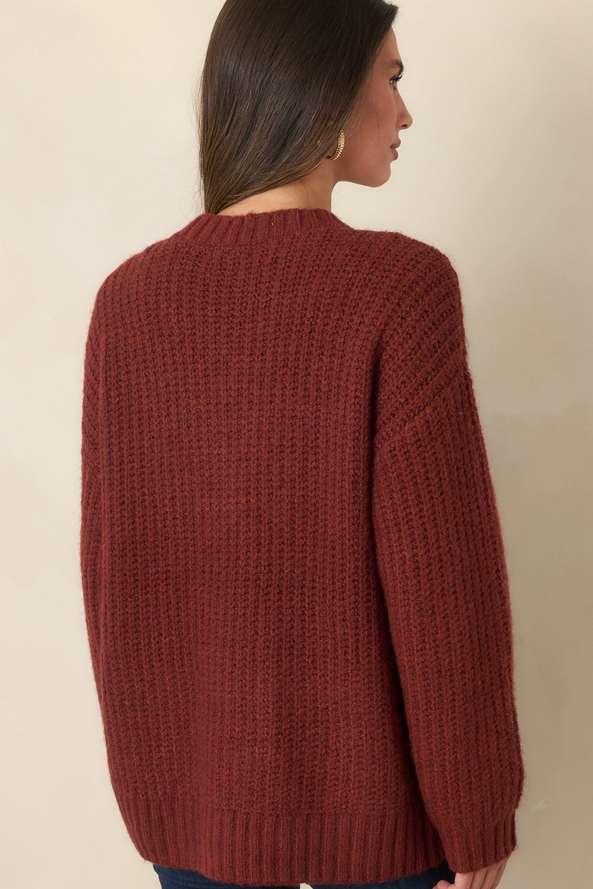 Kırmızı Oversize Triko Hırka