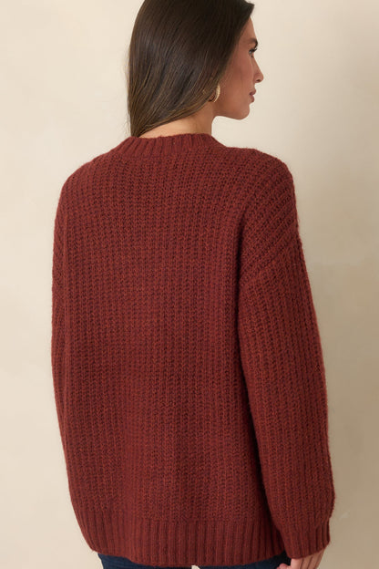 Kırmızı Oversize Triko Hırka
