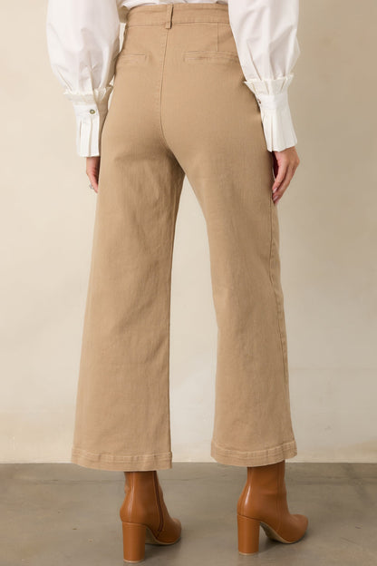 Camel At Figürlü Tokalı Bol Paça Denim Pantolon