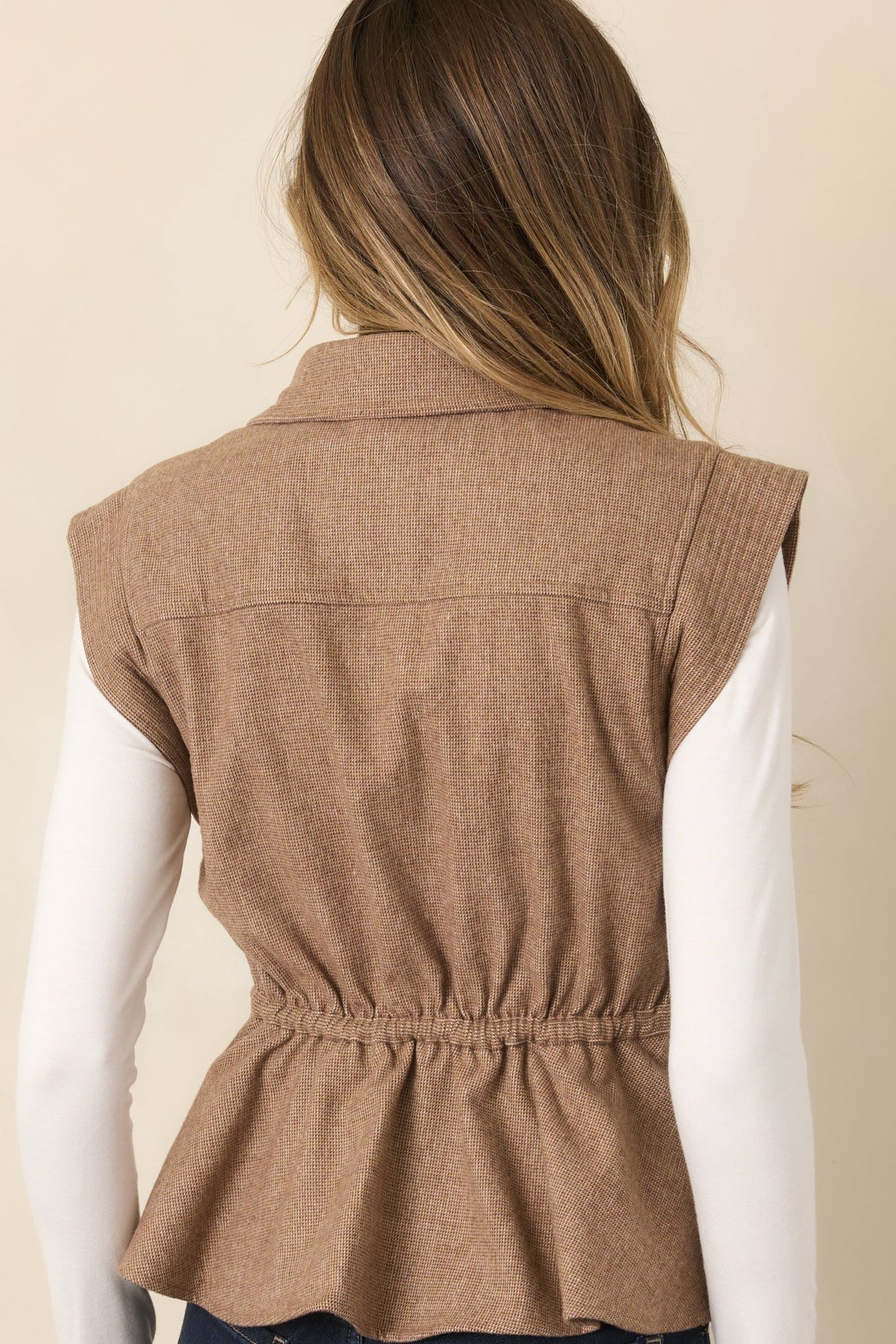 Vizon Bağcıklı Bel Düğmeli Yelek